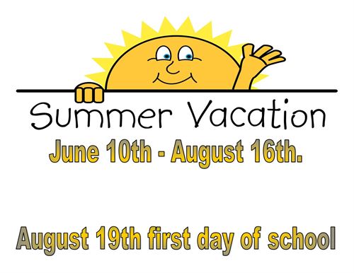 Summer Vacation information